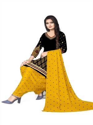 Unstitched crepe salwar suit material printed 2