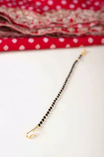 Black Beads Mangalsutra Bracelet Or Hand Mangalsutra