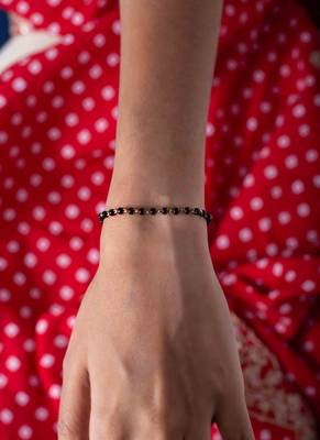 Black Beads Mangalsutra Bracelet Or Hand Mangalsutra 3