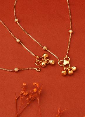 Gold Plated Anklets with Gold Balls 1