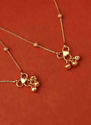 Gold Plated Anklets with Gold Balls 3