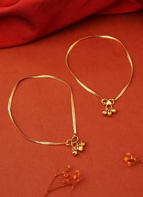 Plain Gold Plated Anklets 1