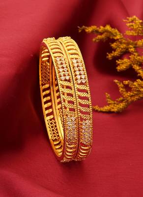 Gold Plated Bangles with American Stone Embellishments 1