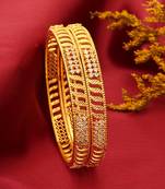 Gold Plated Bangles with American Stone Embellishments