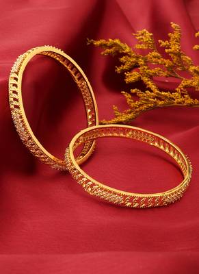 Gold Plated Bangles with American Stone Embellishments 2