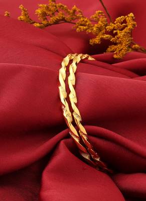 Elegant Gold-Plated Twisted Bangles 1