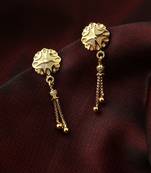 Pair of Gold Earrings with Flower Motif