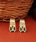 Gold-Plated Designer Palakka Earrings