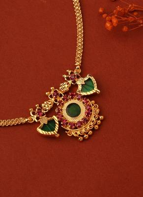 Gold Plated 2 Palakka Necklace Set 2