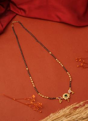Ruby & Green American Stone Mangalsutra 1