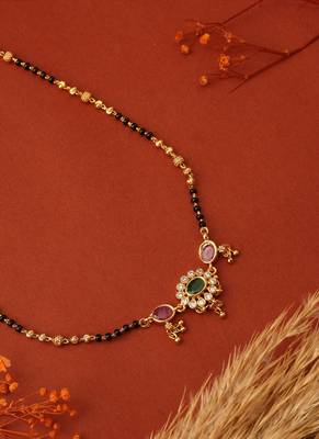 Ruby & Green American Stone Mangalsutra 2