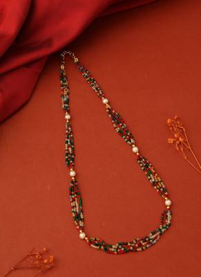 Multicolor and White Beads Necklace 1
