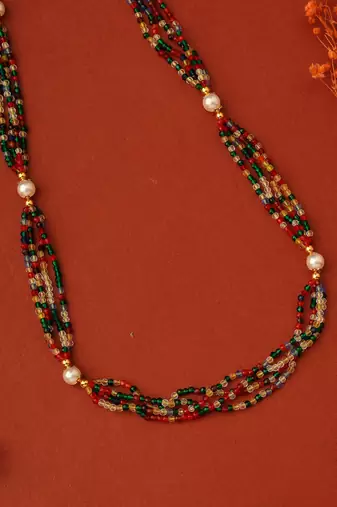 Multicolor and White Beads Necklace