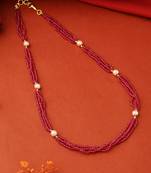 Ruby and White Beads Necklace