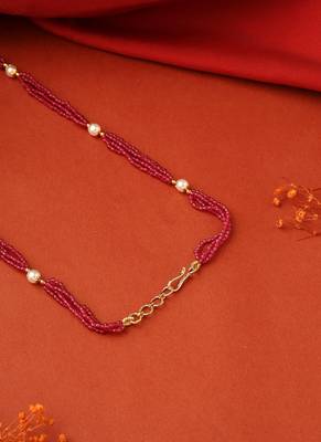 Ruby and White Beads Necklace 3