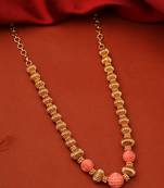 Gold Ball Chain with Rose-Shaped Beads