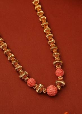 Gold Ball Chain with Rose-Shaped Beads 2
