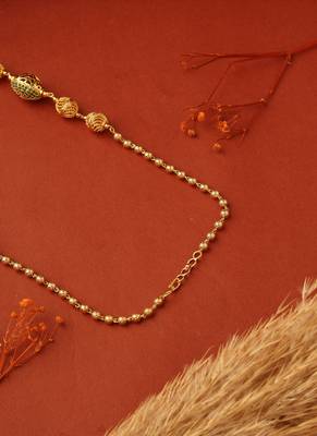 Pearl Layer Necklace with Green and Gold Balls 3