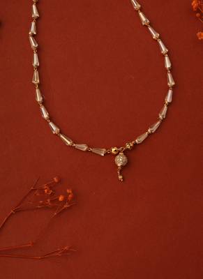 Transparent Stone Necklace with Ball Pendant 3