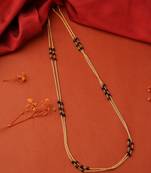 Two-Layer Long Necklace with Black Beads