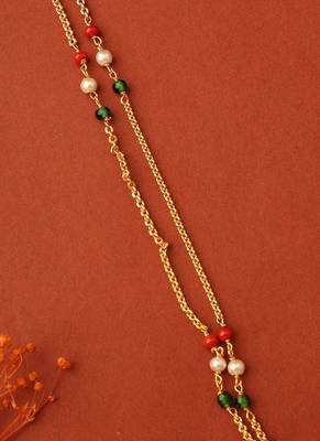 Two-Layer Long Necklace with Multi-colour Beads 2