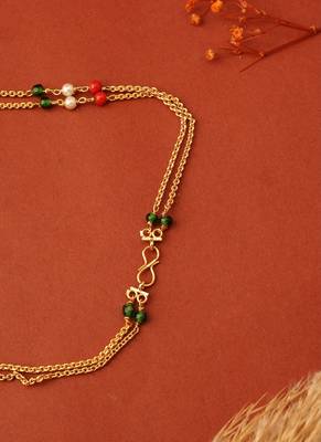Two-Layer Long Necklace with Multi-colour Beads 4