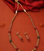 Gold-Plated Ball Necklace with Matching Earrings