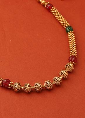 Gold-Plated Ball Necklace with Matching Earrings 3