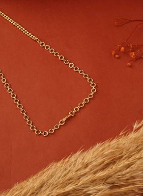 Long Layered Chain Necklace with Black and Gold Beads 4