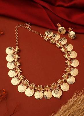 Big Lakshmi Coin Necklace with Earrings 1