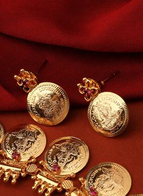 Big Lakshmi Coin Necklace with Earrings 2