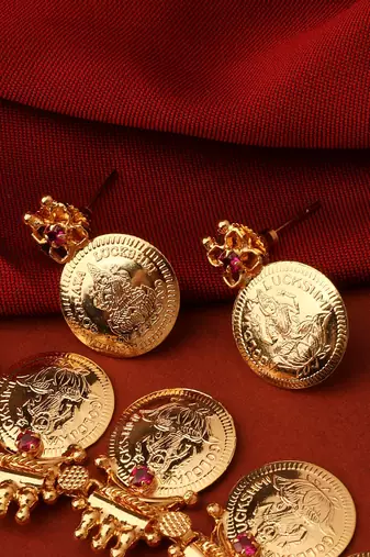 Big Lakshmi Coin Necklace with Earrings