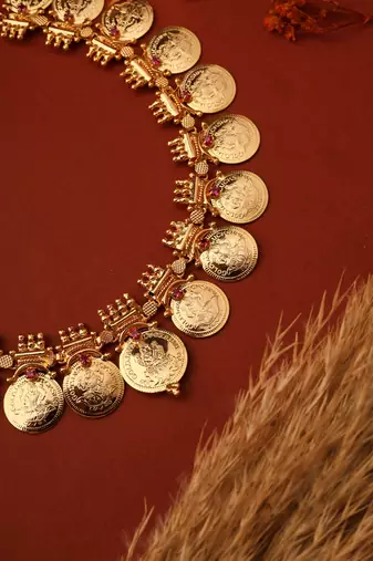 Big Lakshmi Coin Necklace with Earrings