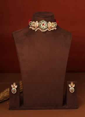 Kundan Choker Set with Meenakari Work 2