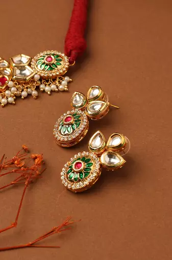 Kundan Choker Set with Meenakari Work