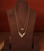 Long Chain Necklace with Kundan Pendant & Pearl Bracelet