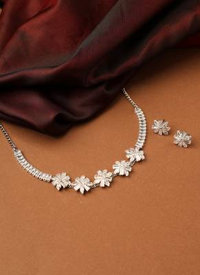 American Diamond Choker Set with Flower Pendant 2