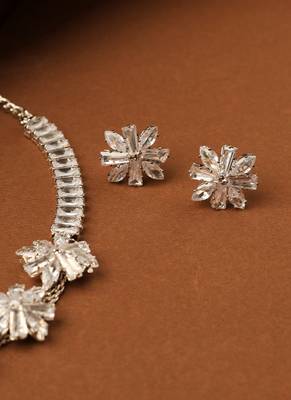 American Diamond Choker Set with Flower Pendant 3