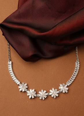 American Diamond Choker Set with Flower Pendant 4