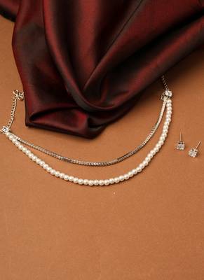 Pearl and American Diamond Necklace 2