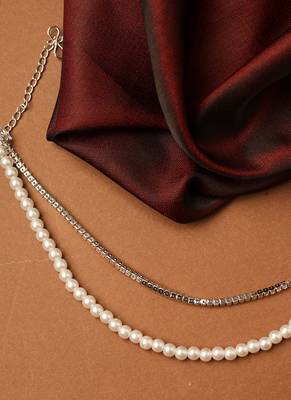 Pearl and American Diamond Necklace 4