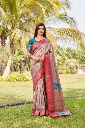 Women Red Kanjivaram Soft Silk Zari Weaving With Rich Pallu Saree With Blouse For Women