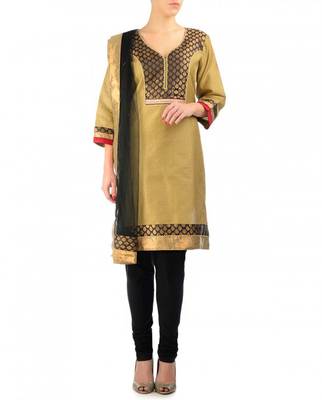 Beige Cotton Silk Kurta 1