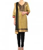 Beige Cotton Silk Kurta