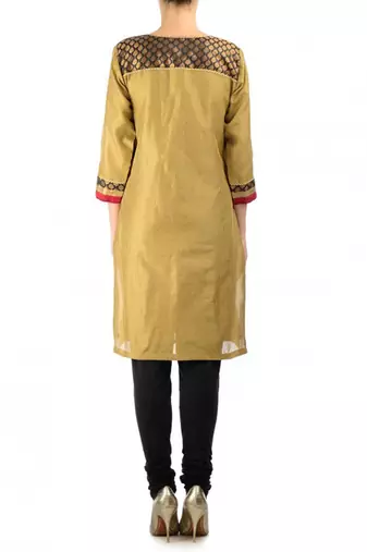 Beige Cotton Silk Kurta