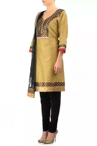 Beige Cotton Silk Kurta