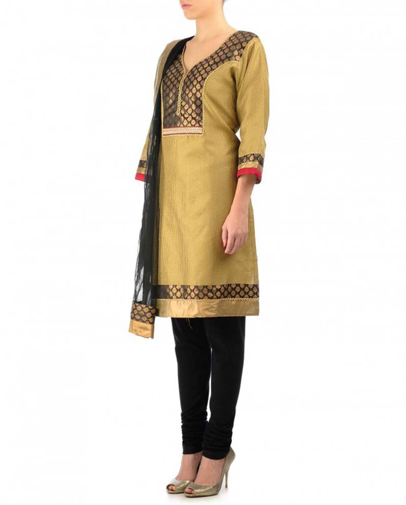 Beige Cotton Silk Kurta