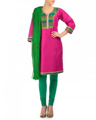 Pink Cotton Silk Kurta 1