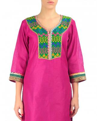 Pink Cotton Silk Kurta 2