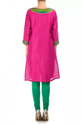 Pink Cotton Silk Kurta